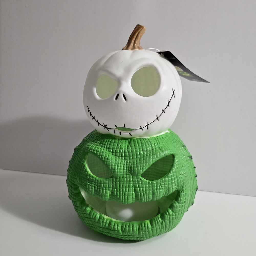 Disney NBC Jack Skellington Oogie Boogie Light Up Pumpkin Decor NWT - Picture 2 of 8